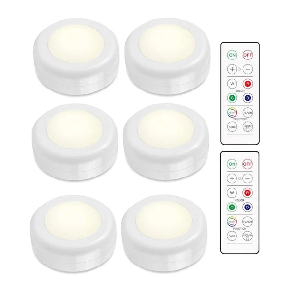 LED-spotlights med Fjärrkontroll (6st)